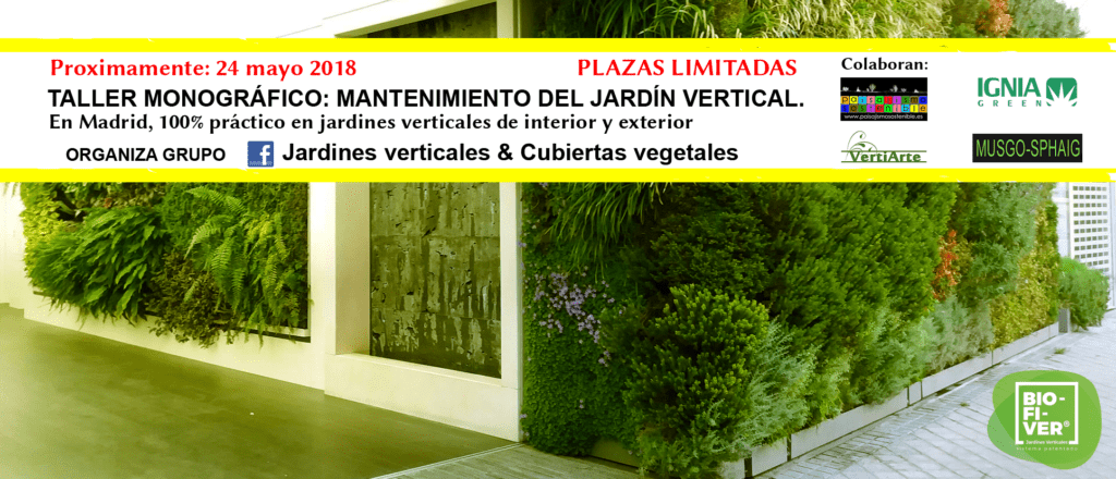 Taller Monográfico Mantenimiento del Jardín Vertical