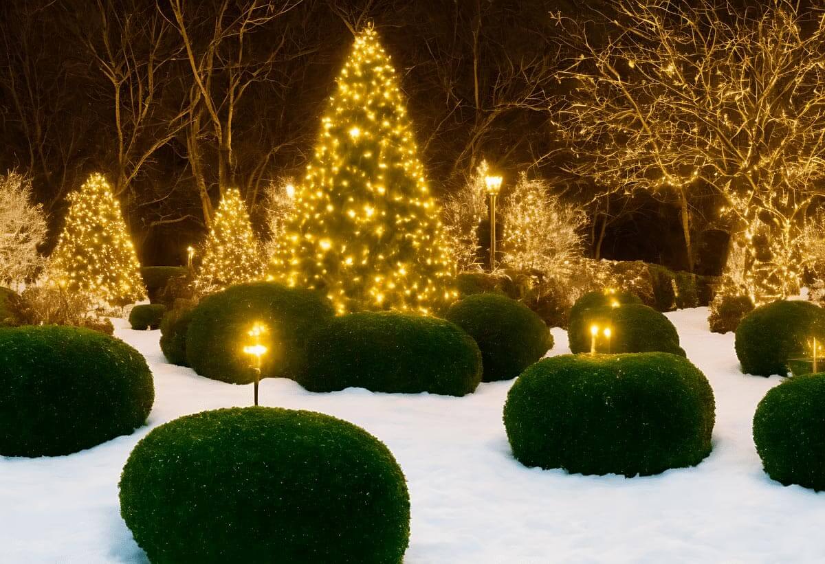 decorar tu jardín en Navidad