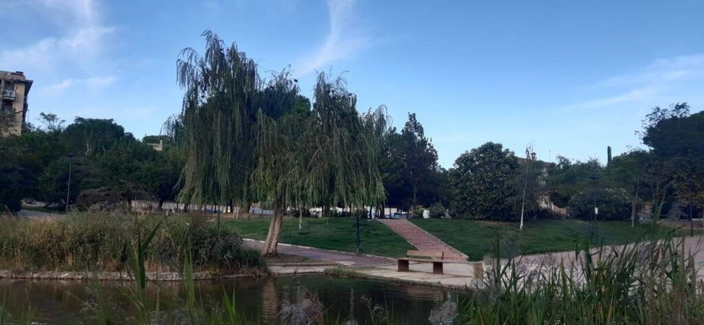 Parque Municipal de Olesa de Montserrat con plantas nativas y especies exóticas integradas en el paisaje