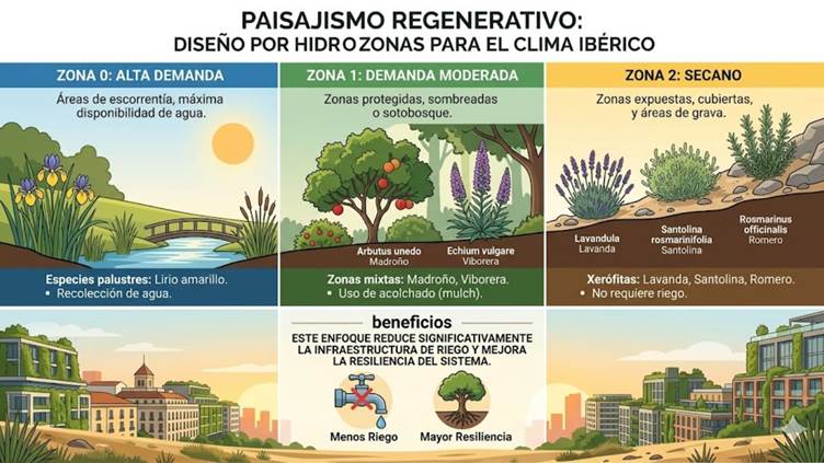 Diseño de hidrozonas para optimizar el uso del agua en paisajismo regenerativo