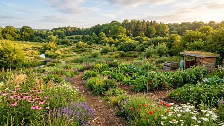 Rewilding urbano con vegetación espontánea y biodiversidad en espacio verde naturalizado