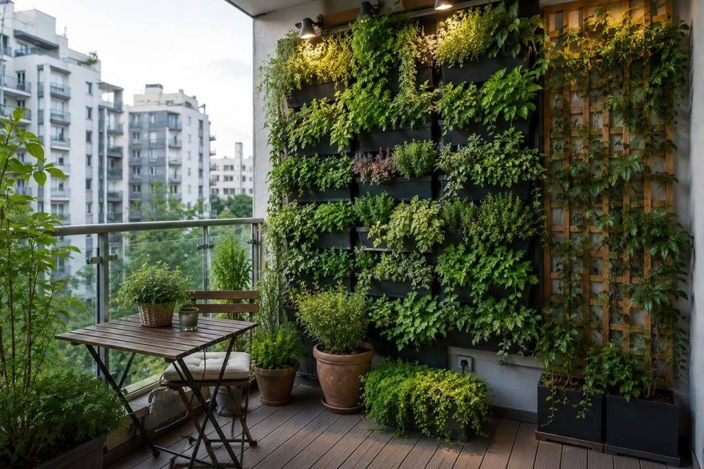 Jardines verticales en terrazas urbanas