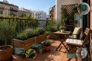Diseño de jardines pequeños en terrazas urbanas: guía paso a paso riego_inteligente